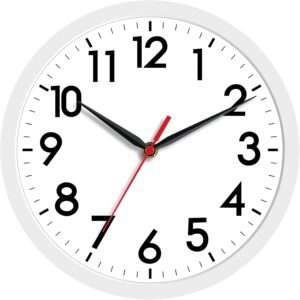 AKCISOT 12 Inch Wall Clock Silent Non-Ticking Modern Wall Clocks Battery Operated – Analog Classic Clock for Office, Home, Bathroom, Kitchen, Bedroom, School, Living Room(Black)