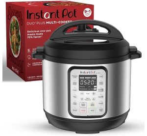 Instant Pot Duo Plus 9-in-1 Electric Pressure Cooker, Slow Cooker, Rice Cooker, Steamer, Saut?, Yogurt Maker, Warmer & Sterilizer, Includes App With Over 800 Recipes, Stainless Steel, 6 Quart