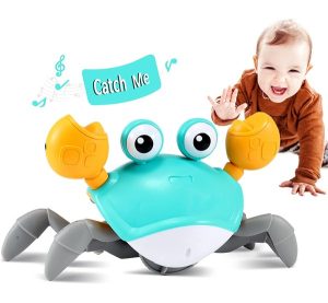 control future Crawling Crab Baby Toy – Infant Tummy Time Toys 3 4 5 6 7 8 9 10 11 12 Babies Boy 3-6 6-12 Learning Crawl 9-12 12-18 Walking Toddler 36 Months Old Music Development 1st Birthday Gifts