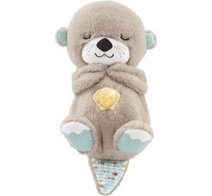Fisher-Price Baby Toy Soothe ‘n Snuggle Otter Portable Plush Sound Machine with Music Lights & Breathing Motion for Newborns 0+ Months