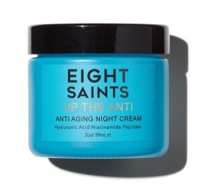 Eight Saints Skin Care Up the Anti Night Cream Face Moisturizer to Reduce Fine Lines and Wrinkles, Natural and Organic Anti Aging Cream For Face & Neck with Niacinamide and Hyaluronic Acid, 2 Ounces