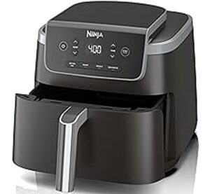 Ninja Air Fryer Pro 4-in-1 with 5 QT Capacity, Air Fry, Roast, Reheat, Dehydrate, Air Crisp Technology with 400F for hot, 120 Volts, Nonstick Basket & Crisper Plate, Grey, AF141