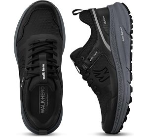 Mens Hiking Shoes for Plantar Fasciitis, Orthopedic Walking Shoes with Arch Support, Lightweight Waterproof Sneakers Wide Toe Box Shoes for Foot & Heel Pain Relief