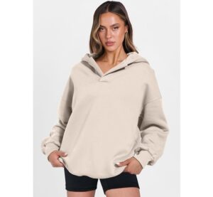 ANRABESS Womens Oversized Hoodies V Neck Sweatshirts Long Sleeve Pullover Casual Fall Teen Girls Preppy Clothes 2025 Trendy