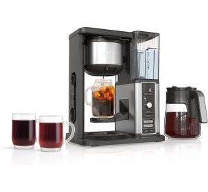 Ninja Hot & Iced XL Coffee Maker with Rapid Cold Brew, 4 Brew Styles, 8 Sizes Small Cup to Travel Mug, Single-Serve Coffee Brewer, 12-Cup Carafe, Permanent Filter, Removable Reservoir, Black, CM371