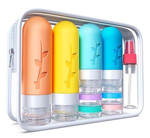 18pack Travel Bottles for Toiletries,TSA Approved Silicone Travel Containers jar for Toiletries,Leak Proof Refillable Liqus Shampoo And Conditioner Travel Essentials toiletry Bottles