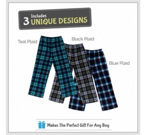 Mad Dog Concepts Boys Pajama Pants – Soft Micro Fleece PJ Bottoms for Kids Printed Plaid Design Boy’s Sleepwear Size 6?20 3PK