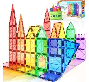 Magnetic Tiles Kids Toys STEM Magnet Toys for Toddler Magnetic Blocks Building Toys Preschool Learning Sensory Montessori Toys for 3+ Year Old Boys and Girls, Safe Creativity Toddler Kids Toys 40PCS