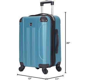 Travelers Club Chicago Hardside Expandable Spinner Luggage, Teal, 20″ Carry-On