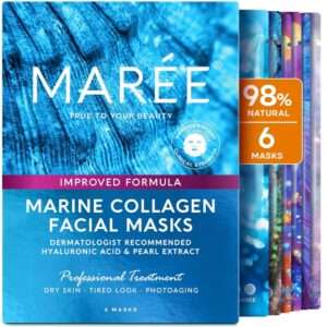 MAREE Eye Gels – Under Eye Patches for Puffy Eyes and Dark Circles with Natural Marine Collagen & Hyaluronic Acid – Anti-Aging Masks for Face to Soothe Puffiness – Undereye Mask Patches