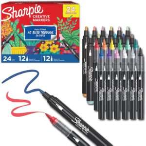 SHARPIE Creative Markers Variety Pack, Water-Based Acrylic Markers, Assorted Tips including Earth Tones, 24 Count
